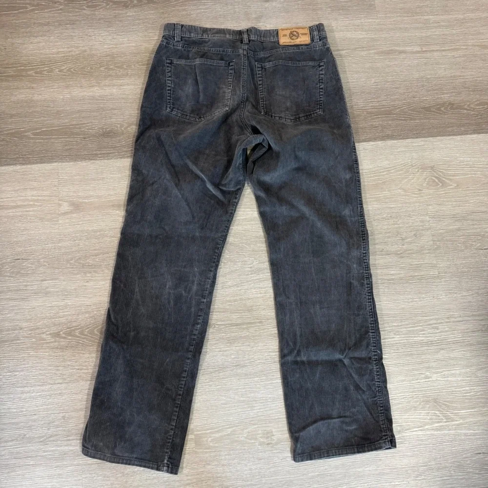 Eddie Bauer Corduroy Pants Mens 36x34 Gray Straight Leg Cotton 5-Pocket 0118
